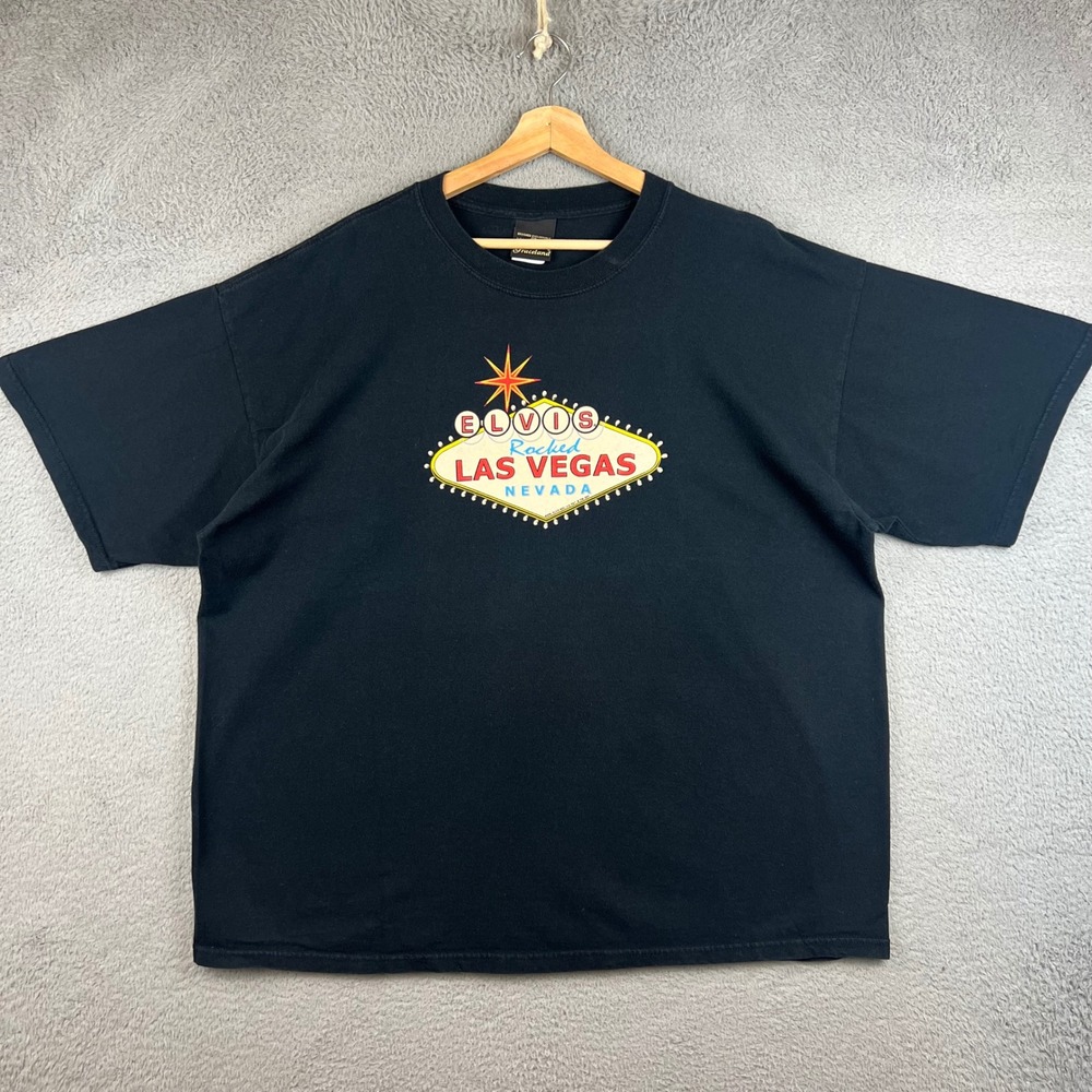 Vintage 1999 Elvis Presley Graceland Las Vegas Nevada T-Shirt Mens Large Black